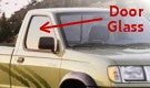 FRONT DOOR GLASS: 1980-2008 Nissan Pickup Truck, Frontier, Titan